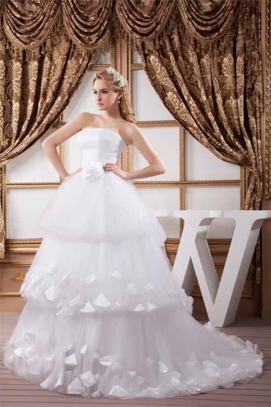 A-Line Strapless Satin Fine Netting Sleeveless Most Beautiful Wedding Dresses 2030559 A-Line Strapless Satin Fine Netting Sleeveless Most Beautiful Wedding Dresses 2030559