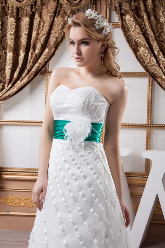 A-Line Strapless Satin Sleeveless Beaded Wedding Dresses 2030562 A-Line Strapless Satin Sleeveless Beaded Wedding Dresses 2030562