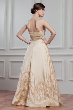 A-Line Sweetheart Sleeveless Satin Beaded Wedding Dresses 2030564