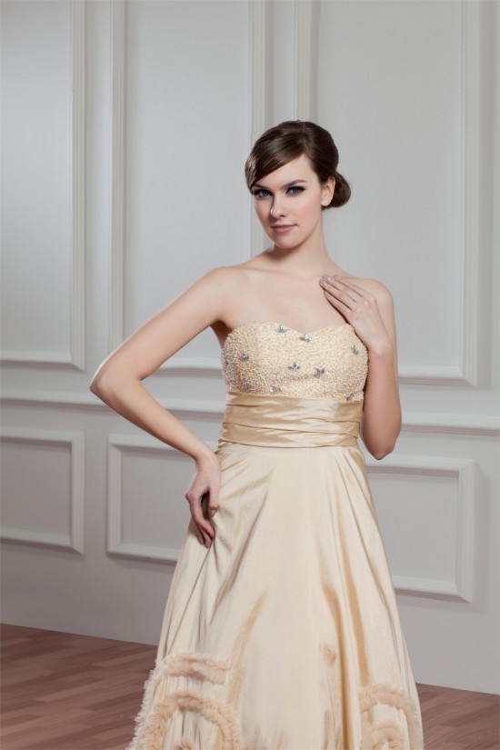 A-Line Sweetheart Sleeveless Satin Beaded Wedding Dresses 2030564 A-Line Sweetheart Sleeveless Satin Beaded Wedding Dresses 2030564
