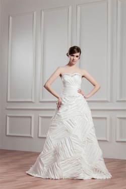 A-Line Sweetheart Sleeveless Taffeta New Arrival Wedding Dresses 2030565