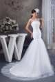 Amazing A-Line Satin Fine Netting Portrait Sleeveless Wedding Dresses 2030568