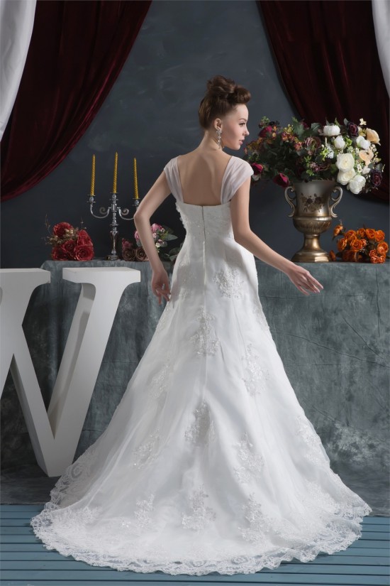 Amazing A-Line Satin Lace Straps Wedding Dresses 2030569 Amazing A-Line Satin Lace Straps Wedding Dresses 2030569