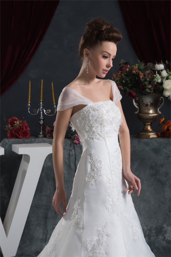 Amazing A-Line Satin Lace Straps Wedding Dresses 2030569 Amazing A-Line Satin Lace Straps Wedding Dresses 2030569