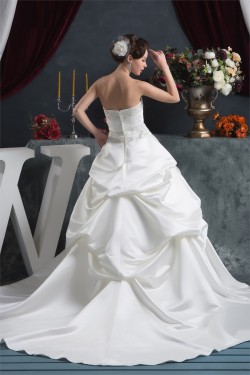 Amazing A-Line Satin Taffeta Sweetheart Sleeveless Wedding Dresses 2030570