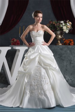 Amazing A-Line Satin Taffeta Sweetheart Sleeveless Wedding Dresses 2030570