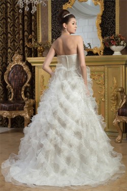 Amazing A-Line Sleeveless Satin Soft Sweetheart Wedding Dresses 2030572