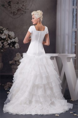 Amazing Satin Princess Sleeveless Portrait Wedding Dresses 2030576