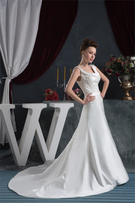 Amazing Scoop A-Line Sleeveless Satin Wedding Dresses 2030579 Amazing Scoop A-Line Sleeveless Satin Wedding Dresses 2030579