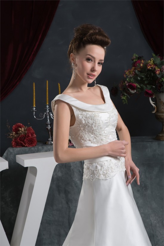 Amazing Scoop A-Line Sleeveless Satin Wedding Dresses 2030579 Amazing Scoop A-Line Sleeveless Satin Wedding Dresses 2030579