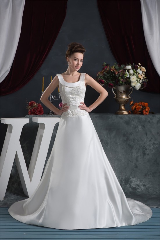 Amazing Scoop A-Line Sleeveless Satin Wedding Dresses 2030579 Amazing Scoop A-Line Sleeveless Satin Wedding Dresses 2030579