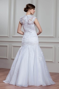 Amazing Sheer Satin Lace Organza Mermaid/Trumpet Wedding Dresses 2030580