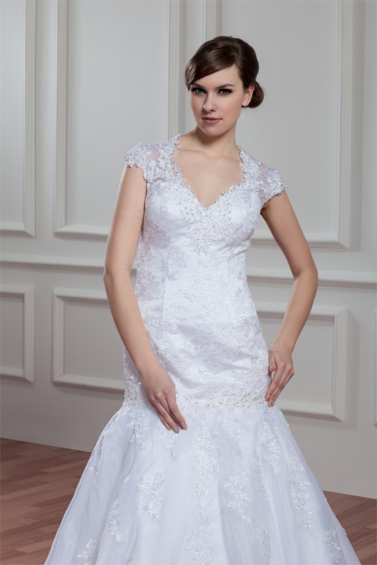 Amazing Sheer Satin Lace Organza Mermaid/Trumpet Wedding Dresses 2030580 Amazing Sheer Satin Lace Organza Mermaid/Trumpet Wedding Dresses 2030580