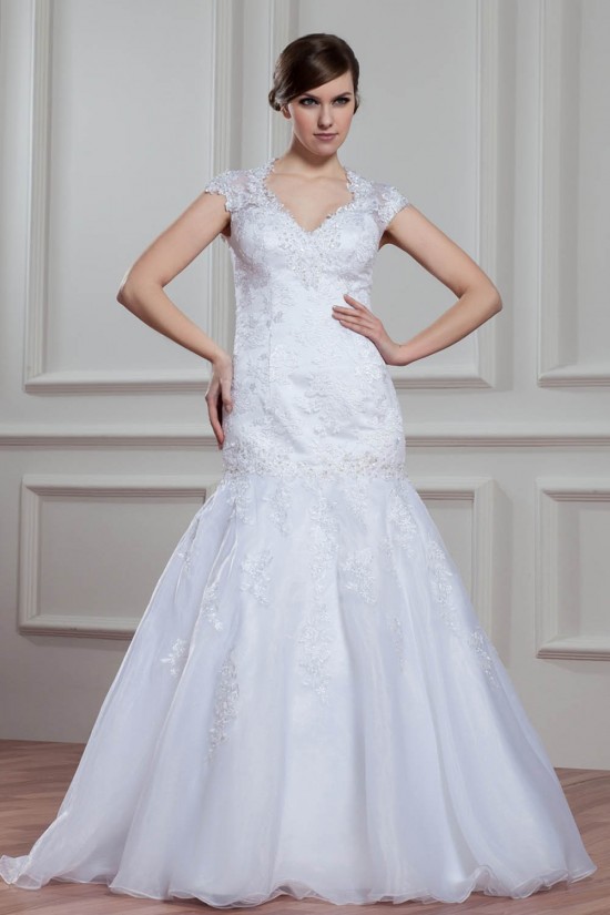 Amazing Sheer Satin Lace Organza Mermaid/Trumpet Wedding Dresses 2030580 Amazing Sheer Satin Lace Organza Mermaid/Trumpet Wedding Dresses 2030580