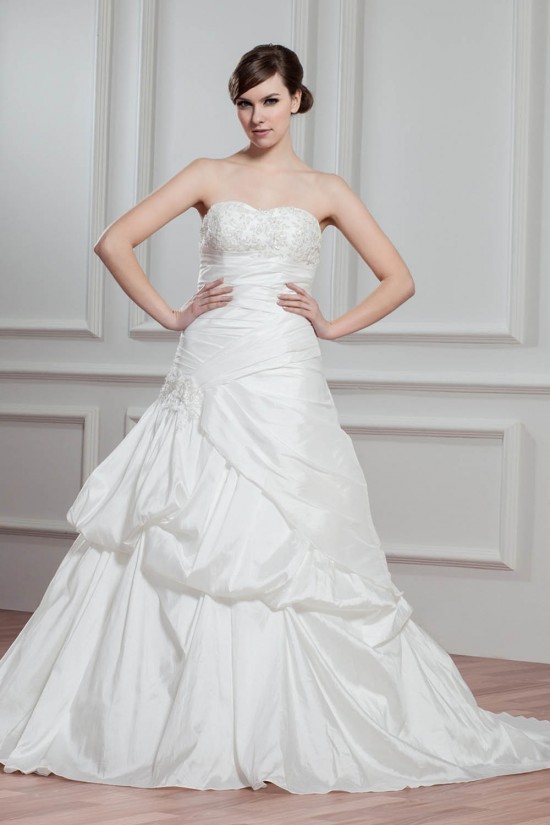 Amazing Sleeveless A-Line Taffeta Sweetheart Wedding Dresses 2030581 Amazing Sleeveless A-Line Taffeta Sweetheart Wedding Dresses 2030581