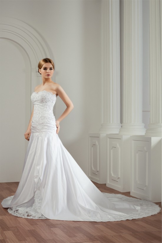 Amazing Sleeveless Satin Lace Sweetheart A-Line Lace Wedding Dresses 2030585 Amazing Sleeveless Satin Lace Sweetheart A-Line Lace Wedding Dresses 2030585