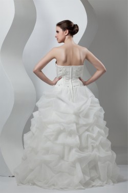 Amazing Soft Sweetheart Satin Organza Sleeveless Wedding Dresses 2030587