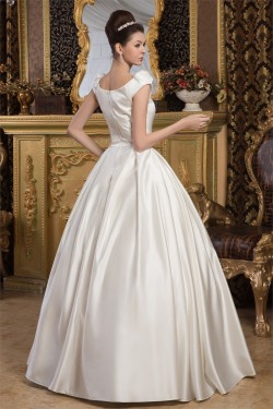 Amazing Straps Satin Netting Sleeveless A-Line Wedding Dresses 2030591