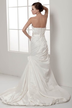 Amazing Sweetheart Satin Taffeta Sleeveless Princess Wedding Dresses 2030594