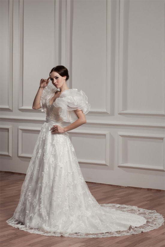 attractive A-Line Satin Lace Sleeveless Straps Reception Wedding Dresses 2030595 attractive A-Line Satin Lace Sleeveless Straps Reception Wedding Dresses 2030595
