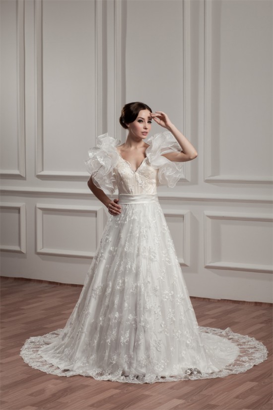 attractive A-Line Satin Lace Sleeveless Straps Reception Wedding Dresses 2030595 attractive A-Line Satin Lace Sleeveless Straps Reception Wedding Dresses 2030595