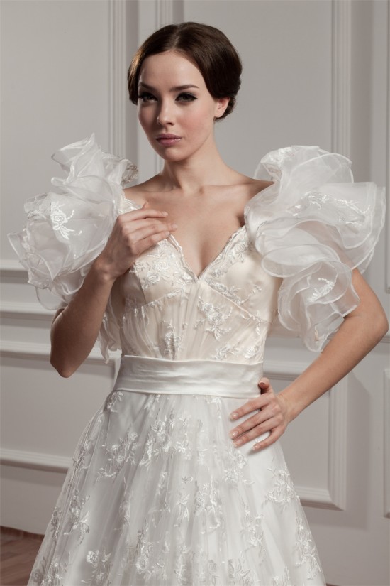 attractive A-Line Satin Lace Sleeveless Straps Reception Wedding Dresses 2030595 attractive A-Line Satin Lace Sleeveless Straps Reception Wedding Dresses 2030595