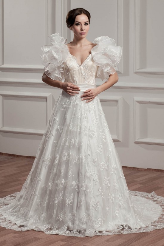 attractive A-Line Satin Lace Sleeveless Straps Reception Wedding Dresses 2030595 attractive A-Line Satin Lace Sleeveless Straps Reception Wedding Dresses 2030595