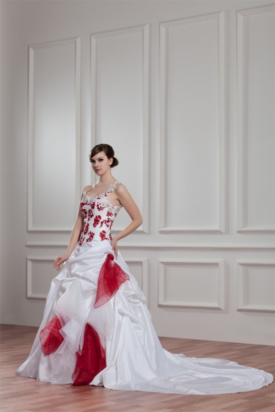 Ball Gown Organza Taffeta Sleeveless One-Shoulder Wedding Dresses 2030601 Ball Gown Organza Taffeta Sleeveless One-Shoulder Wedding Dresses 2030601