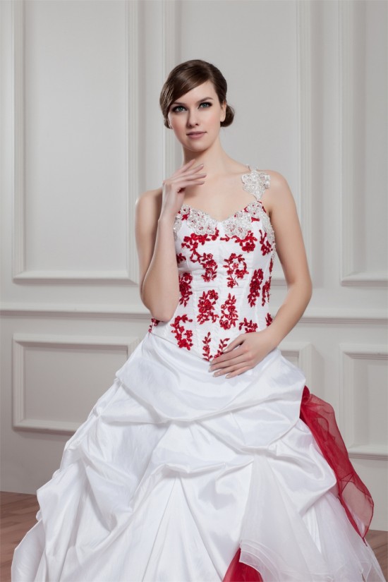 Ball Gown Organza Taffeta Sleeveless One-Shoulder Wedding Dresses 2030601 Ball Gown Organza Taffeta Sleeveless One-Shoulder Wedding Dresses 2030601