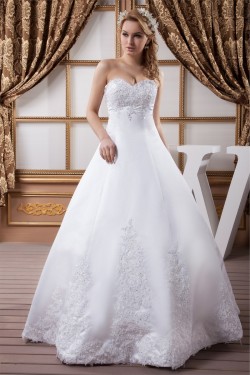 Ball Gown Sleeveless Sweetheart Satin Lace Wedding Dresses 2030609
