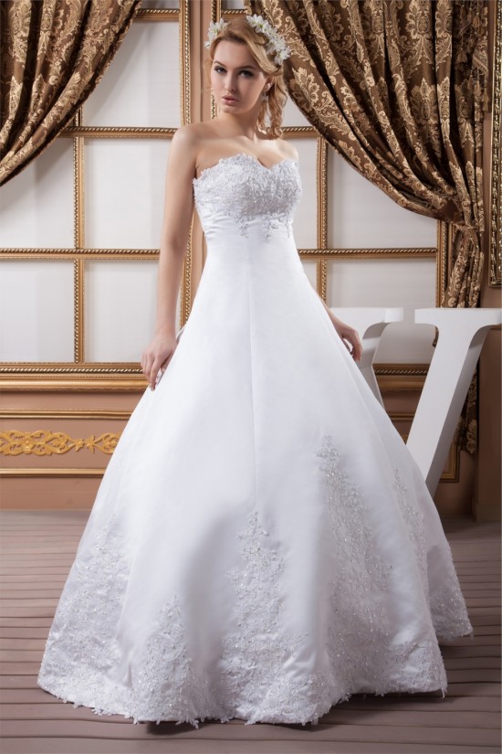 Ball Gown Sleeveless Sweetheart Satin Lace Wedding Dresses 2030609 Ball Gown Sleeveless Sweetheart Satin Lace Wedding Dresses 2030609