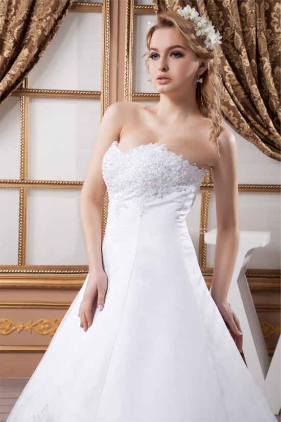 Ball Gown Sleeveless Sweetheart Satin Lace Wedding Dresses 2030609 Ball Gown Sleeveless Sweetheart Satin Lace Wedding Dresses 2030609