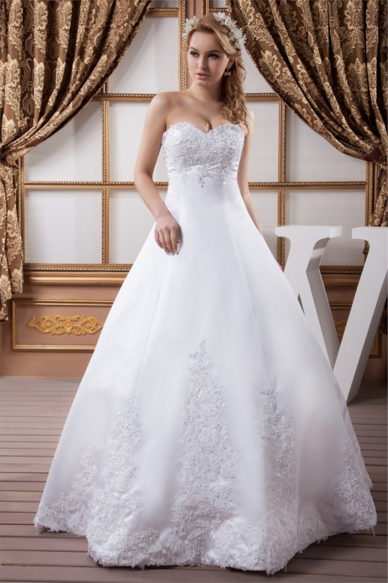Ball Gown Sleeveless Sweetheart Satin Lace Wedding Dresses 2030609 Ball Gown Sleeveless Sweetheart Satin Lace Wedding Dresses 2030609