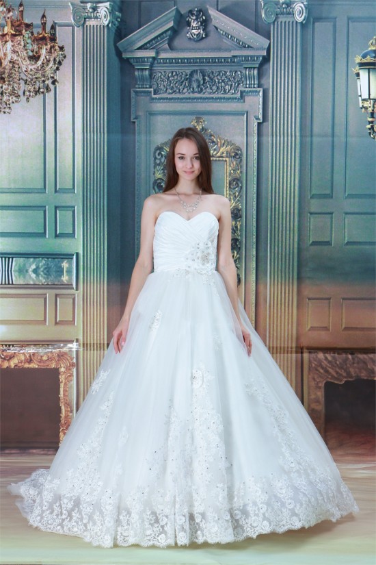 Ball Gown Sleeveless Sweetheart Satin Taffeta Fine Netting Wedding Dresses 2030610 Ball Gown Sleeveless Sweetheart Satin Taffeta Fine Netting Wedding Dresses 2030610