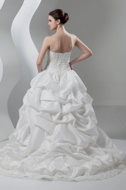Ball Gown Sweetheart Sleeveless Lace Taffeta Lace Wedding Dresses 2030611