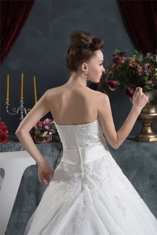 A-Line Sweetheart Sleeveless Satin Satin Organza Lace Wedding Dresses 2030612 A-Line Sweetheart Sleeveless Satin Satin Organza Lace Wedding Dresses 2030612