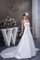 Beautiful A-Line Sleeveless Satin Taffeta Straps Wedding Dresses 2030616