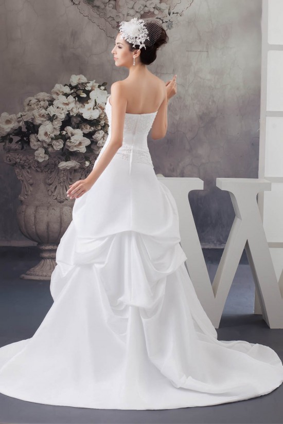 Beautiful A-Line Sleeveless Strapless Satin Taffeta Wedding Dresses 2030617 Beautiful A-Line Sleeveless Strapless Satin Taffeta Wedding Dresses 2030617