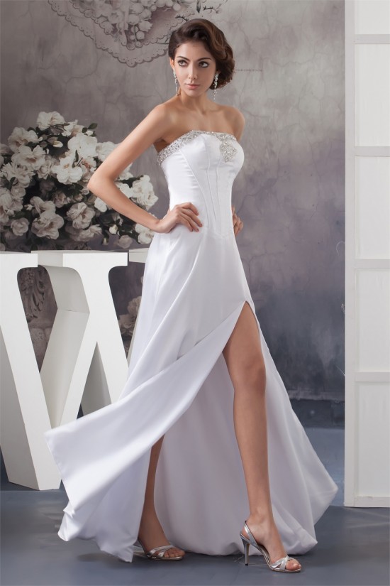 Beautiful A-Line Sleeveless Strapless Beaded Wedding Dresses 2030618