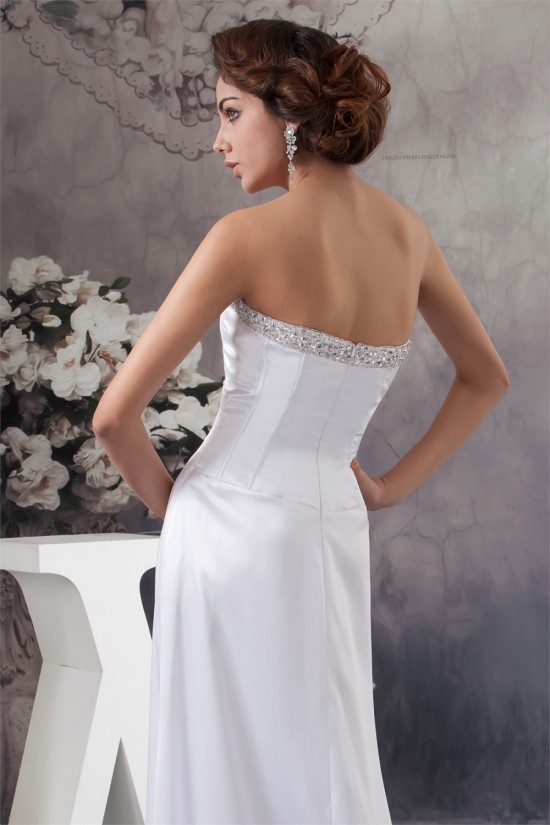 Beautiful A-Line Sleeveless Strapless Beaded Wedding Dresses 2030618