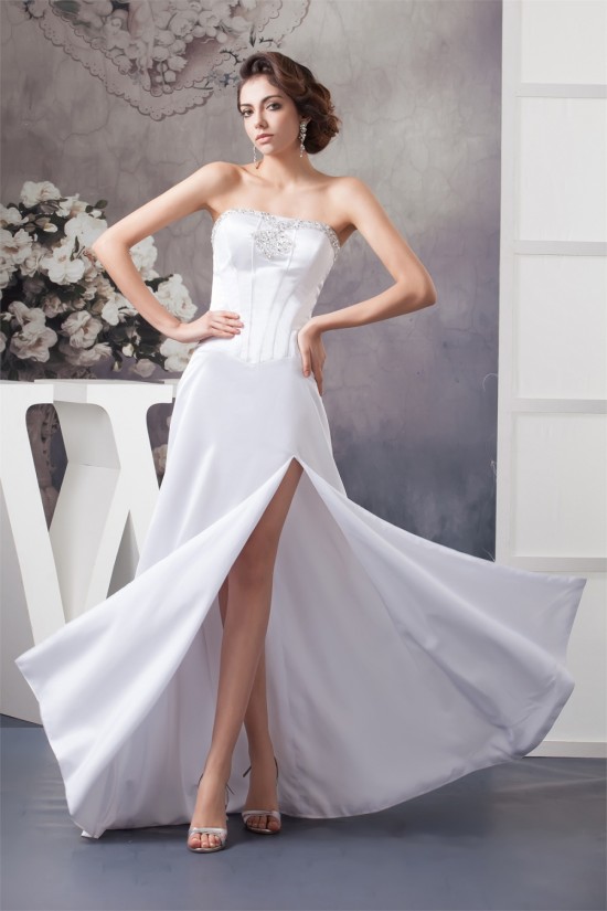 Beautiful A-Line Sleeveless Strapless Beaded Wedding Dresses 2030618