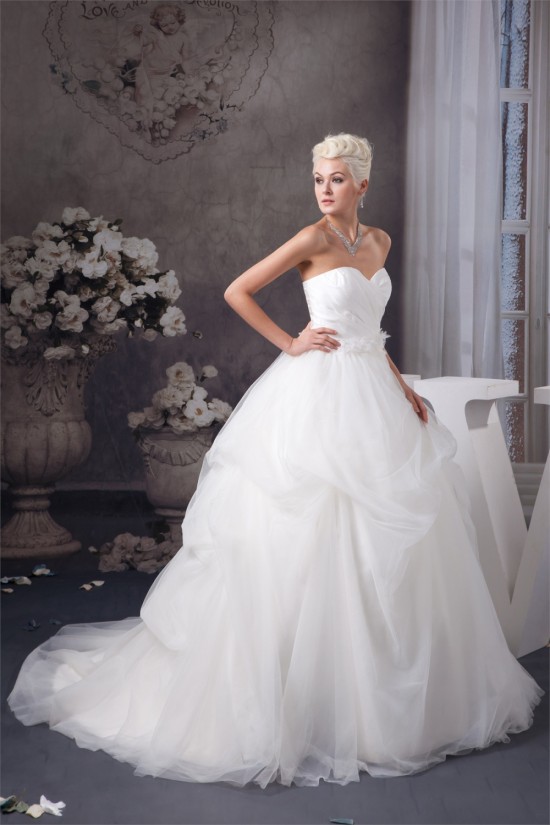 Beautiful A-Line Sweetheart Sleeveless Satin Wedding Dresses 2030620
