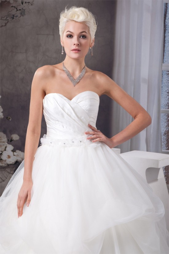 Beautiful A-Line Sweetheart Sleeveless Satin Wedding Dresses 2030620