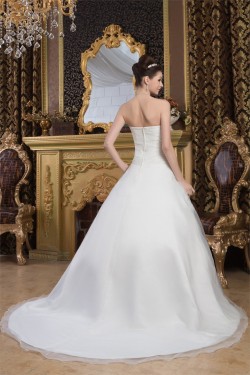Beautiful A-Line Sweetheart Sleeveless Satin Wedding Dresses 2030621