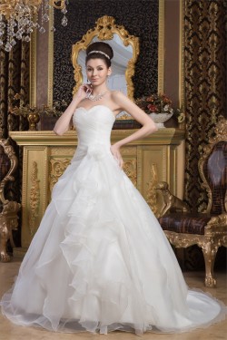 Beautiful A-Line Sweetheart Sleeveless Satin Wedding Dresses 2030621