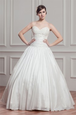 Beautiful Ball Gown Sleeveless Sweetheart Taffeta Wedding Dresses 2030623