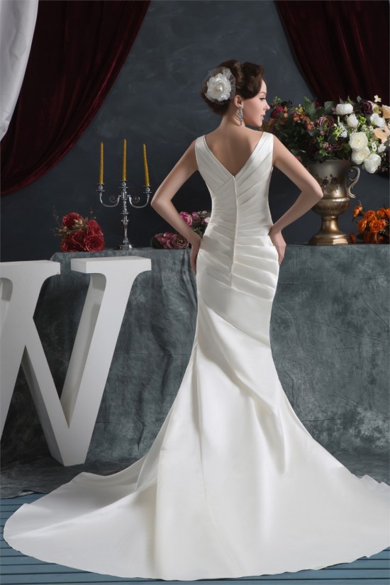 Beautiful Mermaid/Trumpet Straps Satin Wedding Dresses 2030624 Beautiful Mermaid/Trumpet Straps Satin Wedding Dresses 2030624