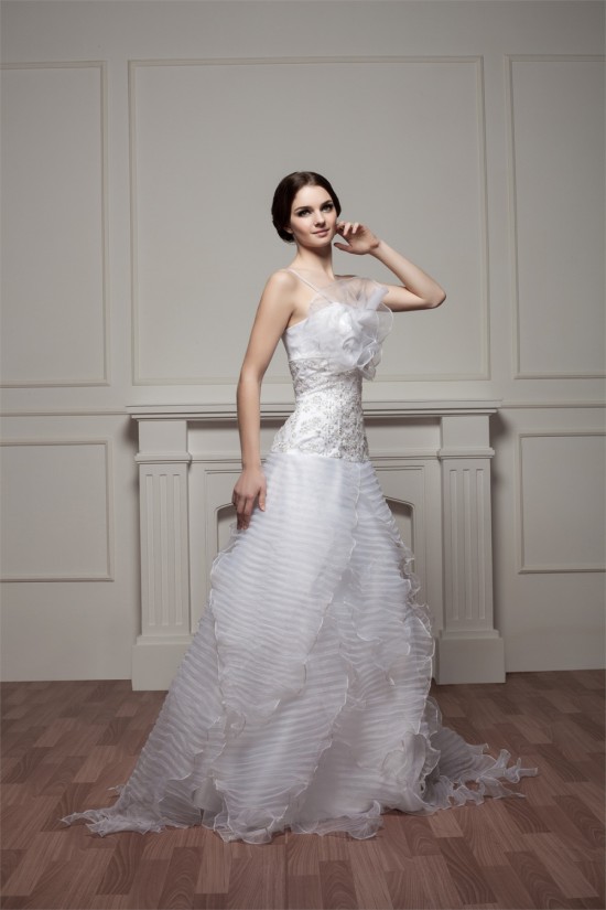 Beautiful Satin Spaghetti Straps Sleeveless A-Line Wedding Dresses 2030625 Beautiful Satin Spaghetti Straps Sleeveless A-Line Wedding Dresses 2030625