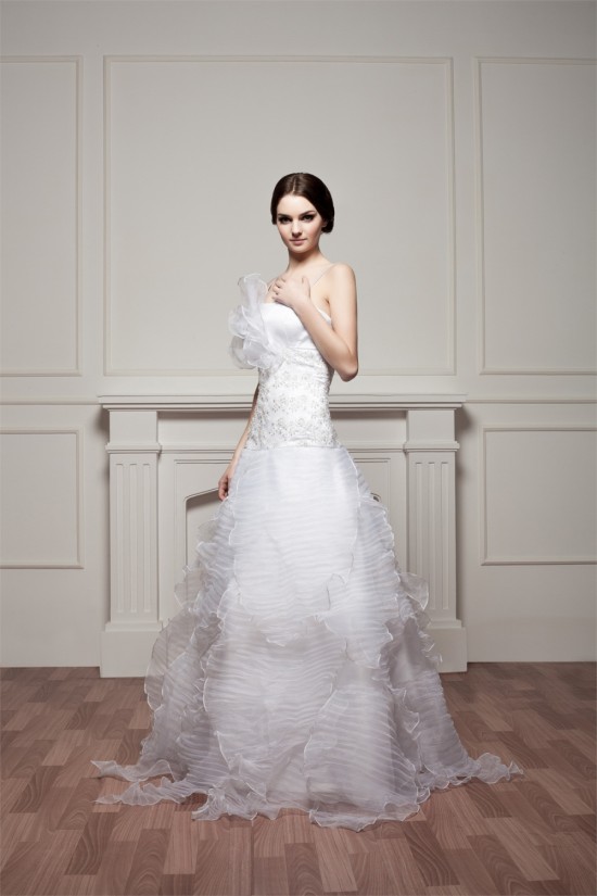 Beautiful Satin Spaghetti Straps Sleeveless A-Line Wedding Dresses 2030625 Beautiful Satin Spaghetti Straps Sleeveless A-Line Wedding Dresses 2030625