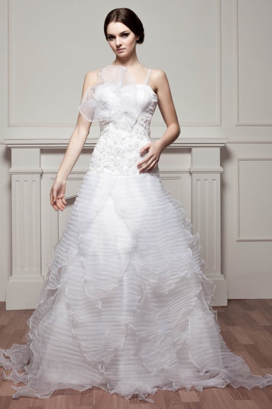 Beautiful Satin Spaghetti Straps Sleeveless A-Line Wedding Dresses 2030625 Beautiful Satin Spaghetti Straps Sleeveless A-Line Wedding Dresses 2030625